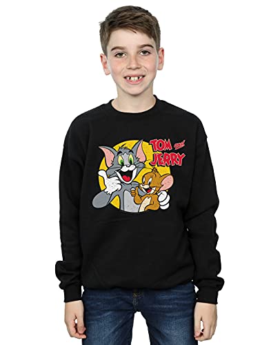 Absolute Cult Tom And Jerry Boys Thumbs Up Sweatshirt Black 9-11 Years