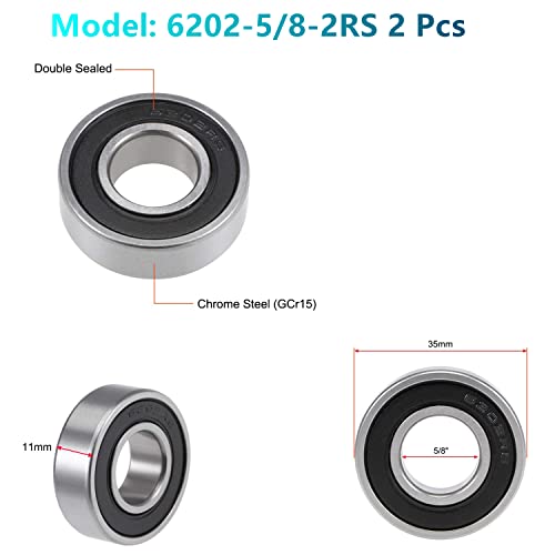 Front And Rear Wheel Bearing Set Fit Coleman Powersports Ct200U, Ct200U-Ex Trail 200 Mini Bike, Baja Mb165 Mb200 Mini Bikes Part# Gb276-89/6202Z (4, Rs) #TOP3