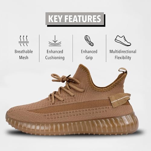 Image of Glemia Knitted Athletic Sneakers, Breathable Mesh Upper, Lightweight Athleisure Knitted Active Wear Slip-On Sneaker Shoes for Sports, Athletics, and Walking Shoes (Multicoloured)
