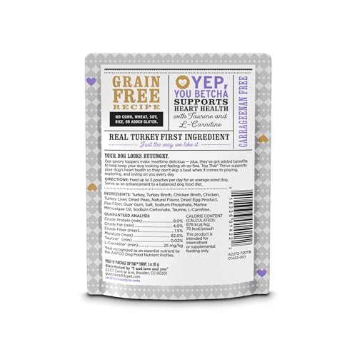 Image of I AND LOVE AND YOU Wet Dog Food Toppers - Top that Thrive Turkey Recipe in Gravy, Filler Free, Meal Enhancer Topper, 3oz 12pk
