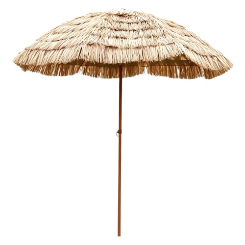 WNGJZZYC Sombrilla Tiki De Paja Artificial, Protector Solar De Ocho Varillas Con Inclinación Ajustable, Parasol Hawaiano Resistente A Los Rayos UV Y Al Agua Para Jardín, Piscina, Balcón(H3m/9.8ft)