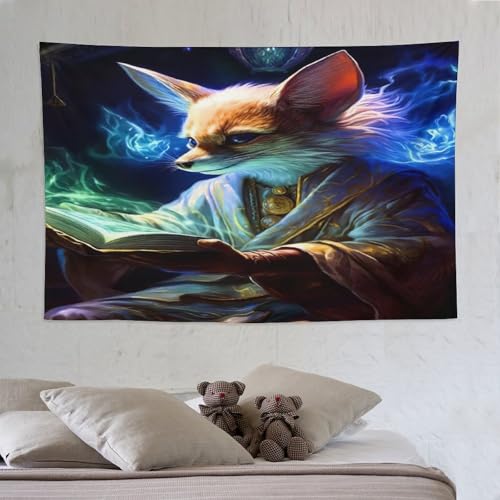 Tissu pour le mur de décoration salon avec tapisserie renard et tenture murale