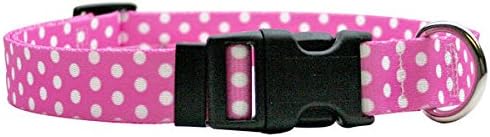 Yellow Dog Design Pink w/White Dots Standard Collar, Medium