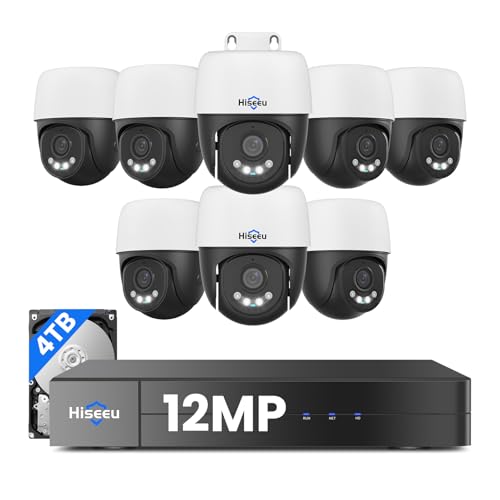 Hiseeu 12MP PoE PTZ Security Camera System