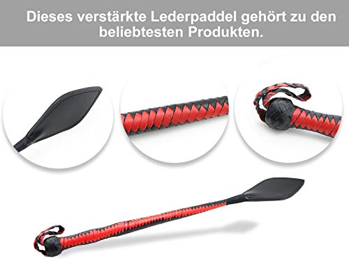 Peitsche Klatsche Lederpaddel Paddel Leder-Gerte 60 cm Leder Fiberglas Profi Kombi - Image 4