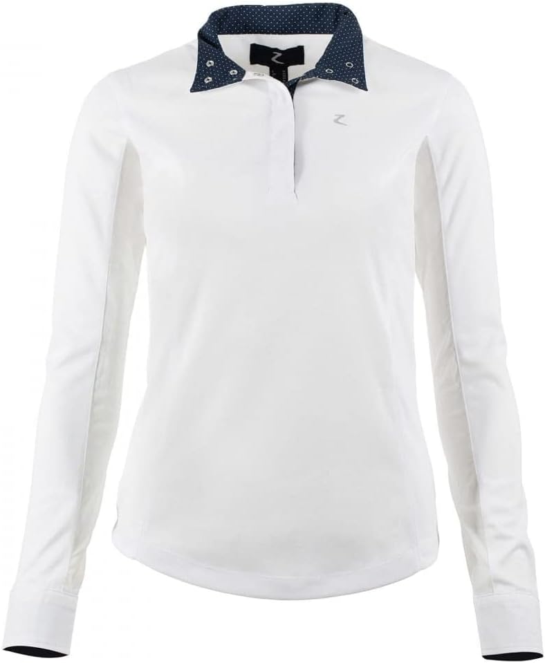 HORZE Blaire Women's Long Sleeved Nanotex Equestrian Show Shirt - UPF 30+ UV Protection