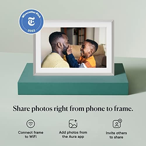 Aura Carver 10.1" WiFi Digital Picture Frame | The Best Digital Frame for Gifting | Send Photos from Your Phone | Quick, Easy Setup in Aura App | Free Unlimited Storage | (Clay with White Mat)