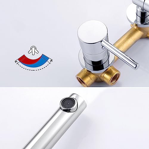 Robinet d'eau chaude et froide mural pour vasque moderne avec bec pivotant - 7