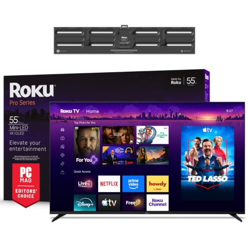 Roku Smart TV – 55-Inch Pro Series, Mini-LED TV – RokuTV with Backlit Voice Remote Pro Wall Mount Kit for 55-Inch Pro Series TV - Ultra-Slim with Minimalist - image 1