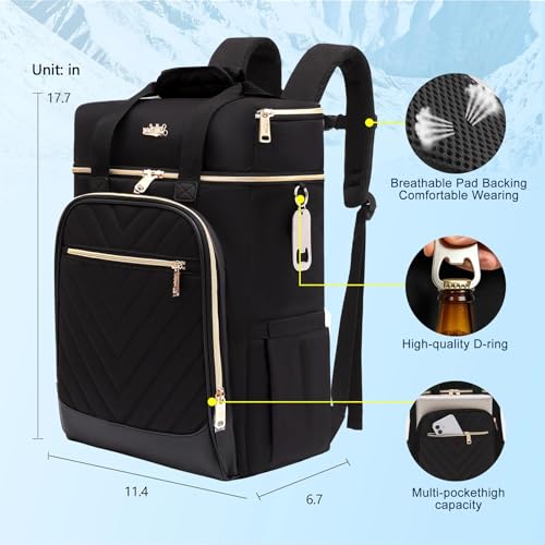 Image of Backpack Cooler Insulated Leakproof, Soft Cooler for Outdoor Camping Hiking