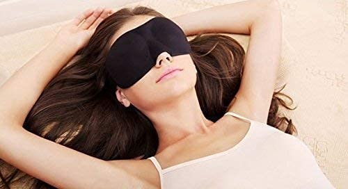 Image of JAGMOOLYA PRODUCTS Sleeping Eye Mask Slip Night Sleep Eye Super Soft & Smooth Travel Masks for Men Women Girls Boys Kids Night Blindfold for Sleep, Meditation, BLACK (SLEEPING EYE MASK)