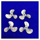 - Misuratore del foro: 4mm [Parti del giocattolo del telecomando] 2 paia RC modello barca in lega di zinco a tre pale elica metro 32mm 28mm foro albero 4mm pagaia in metallo per simulazione veliero - Materiali ecocompatibili