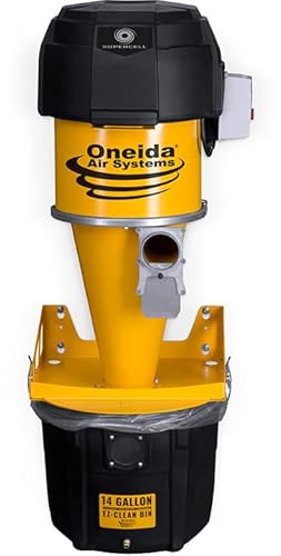 Oneida Air Systems Supercell Turbo High-Pressure Wall-Mounted HEPA-GFM Cyclone Dust Collector (14-Gal)