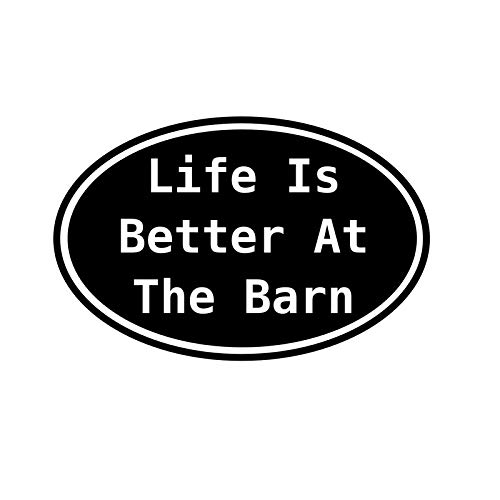 Life is Better at The Barn NOK Decal Vinyl Sticker |Cars Trucks Vans Walls Laptop|Black|5.5 x 3.5 in|NOK1075