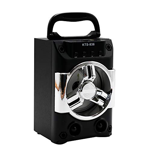 Altavoz Portatil, Altavoz Bluetooth Portatil, Reproductor mp3 inalámbrico Portátil, Lector USB SD, AUX, Radio FM.(KTS-936-PLATA)