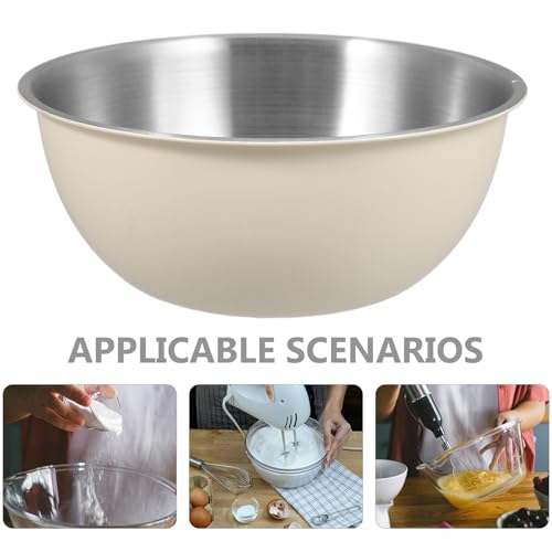 Tazón de acero inoxidable Hemoton pequeño para cocina beige miniatura 7