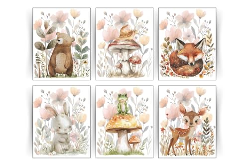 Forest Animal Art for Baby's Room - Set of 6