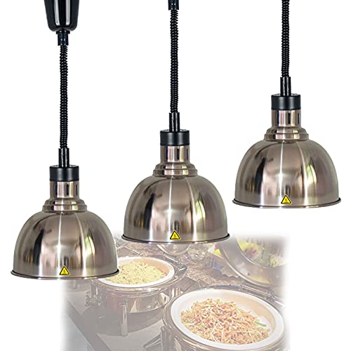 Lámparas de Araña de Cocina para Calienta Platos, Calentadores de Alimentos Ajustable Comercial, Lampara Calentamiento de Bistec de Buffet con Interruptores, Suministros de Restaurante de Hotel Cover