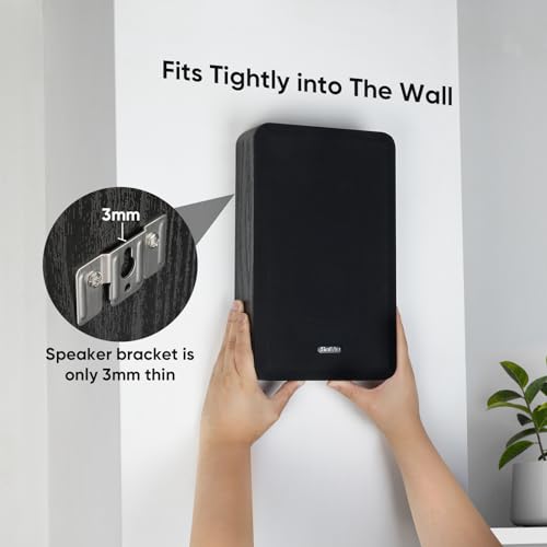 Image of Saiyin On-Wall Speakers (Pair),Flexible Install Wall-Mountable Surround Speaker,4 Ohms,3.5-Inch Woofer with Horn Tweeter,2-Way Passive Speakers for Home Theater, Living Room,Office