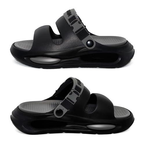 Mens Two Strap sandals with back strap Indoor and Outdoor, Casual Platform Slide Sandals for Men, Men's Lightweight Comfortable Cushioned Open Toe Summer Shoes3