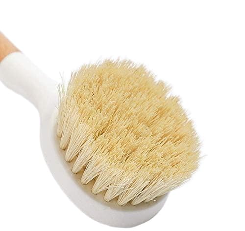 KENYS Dish Brush with Bamboo Handle Built-in Scraper, Scrub Brush for Pans, Pots, Kitchen Sink Cleaning, Dish Scrubbing Brush, Small, White KENYS Dish Brush with Bamboo Handle Built-in Scraper, Scrub Brush for Pans, Pots, Kitchen Sink Cleaning, Dish Scrubbing Brush, Small, White