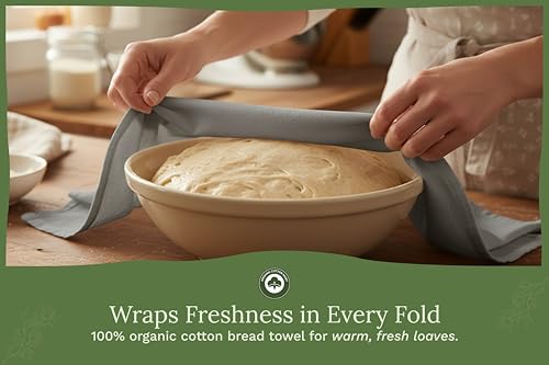 Image of Gray Flour Sack Tea Towels - 100% Cotton, 5 Pack, 27 inchx27 inch Extra Large, Highly Absorbent Gray Dish Drying Towels - Lint-Free Baking Towels, Customizable and Versatile Kitchen Towels (5 Pack)