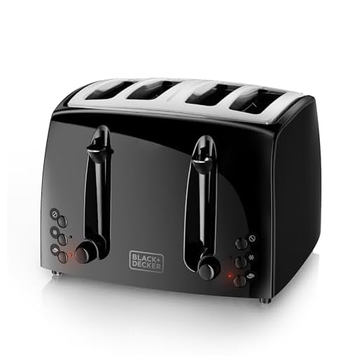 BLACK+DECKER 4-Slice Toaster, Extra-Wide, Black, TR1410BD