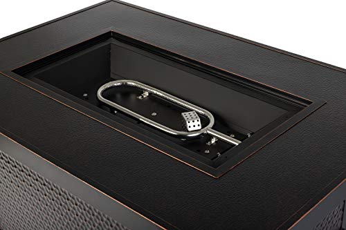 Fire Sense 62750 Weyland Hammered Aluminum Convertible Gas Fire Pit Table 55000 Btu Multifunctional Outdoor Firepit thumb #2