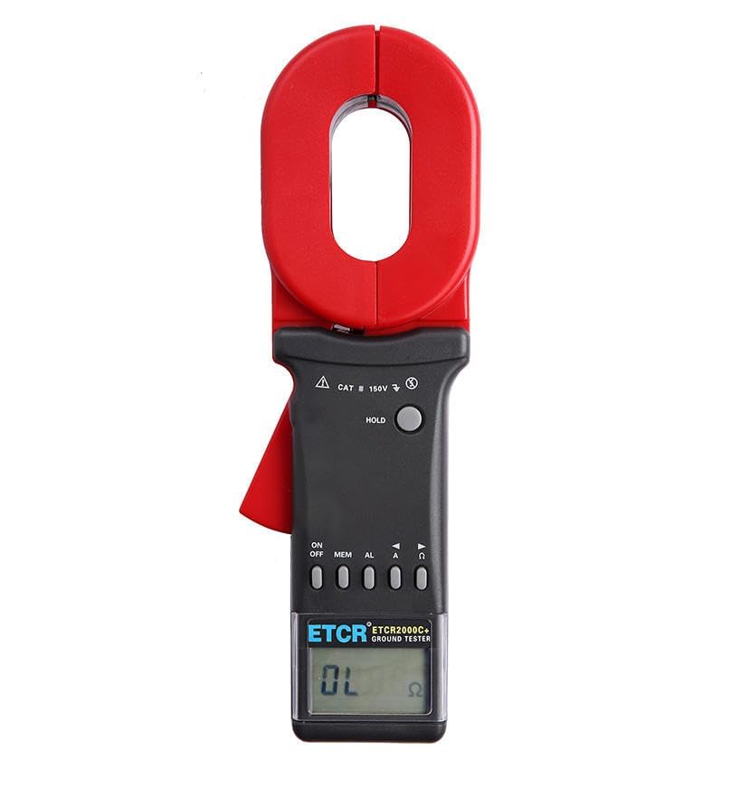 Clamp On Ground Earth Resistance Tester Meter Multi-Function Ground Resistance Clamp Meter with Resistance Range 0.01 to 1200Ω Current Range 0 to 20A