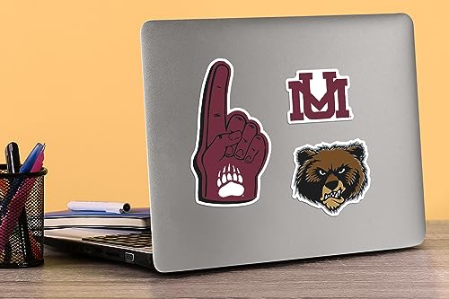 Image of University of Montana 9ct Vinyl Large Deluxe Stickers Variety Pack - Laptop, Water Bottle, Scrapbooking, Tablet, Skateboard, Indoor /Outdoor - Set of 9