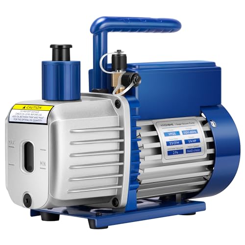Image of VIVOHOME 1 /4 HP 3.5 CFM 1 Stage A2L HVAC Vacuum Pump, Sparkless Motor for R32 R1234yf R454B R134a R22 R410a Systems, Auto AC Vacuum Pump for Air Conditioner Refrigeration Maintenance with Oil Bottle