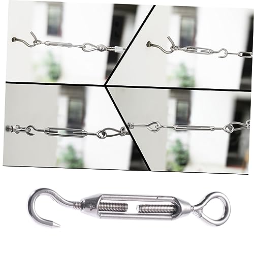 5 piezas de tensor con gancho de acero inoxidable para cable de alambre, tensor de ojo para cables, tensores de acero inoxidable para asegurar cables interior y exterior miniatura 1
