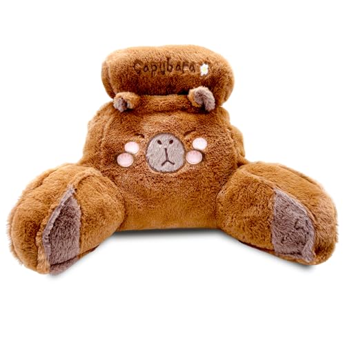 Fortivae Reading Pillow for Bed Lovely, 1 Pcs Capybara Reading Pillow, Detachable Backrest Support Cuddle Cushion for Bed, Capybara Soft Support Cushions(60 * 40CM