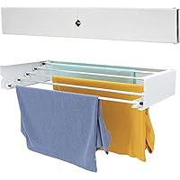 homeart Wall Mounted Clothes Drying Rack | Retractable Laundry Clothes Airer | Collapsible Folding Washing Line Clothes Dryer, Indoor & Outdoor, Compact Design