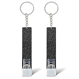 Grevosea 2 Pieces Credit Card Puller, Debit Bank Card Grabber for Long Nails ATM Keychain Card Clip Card Puller for Men and Women Black