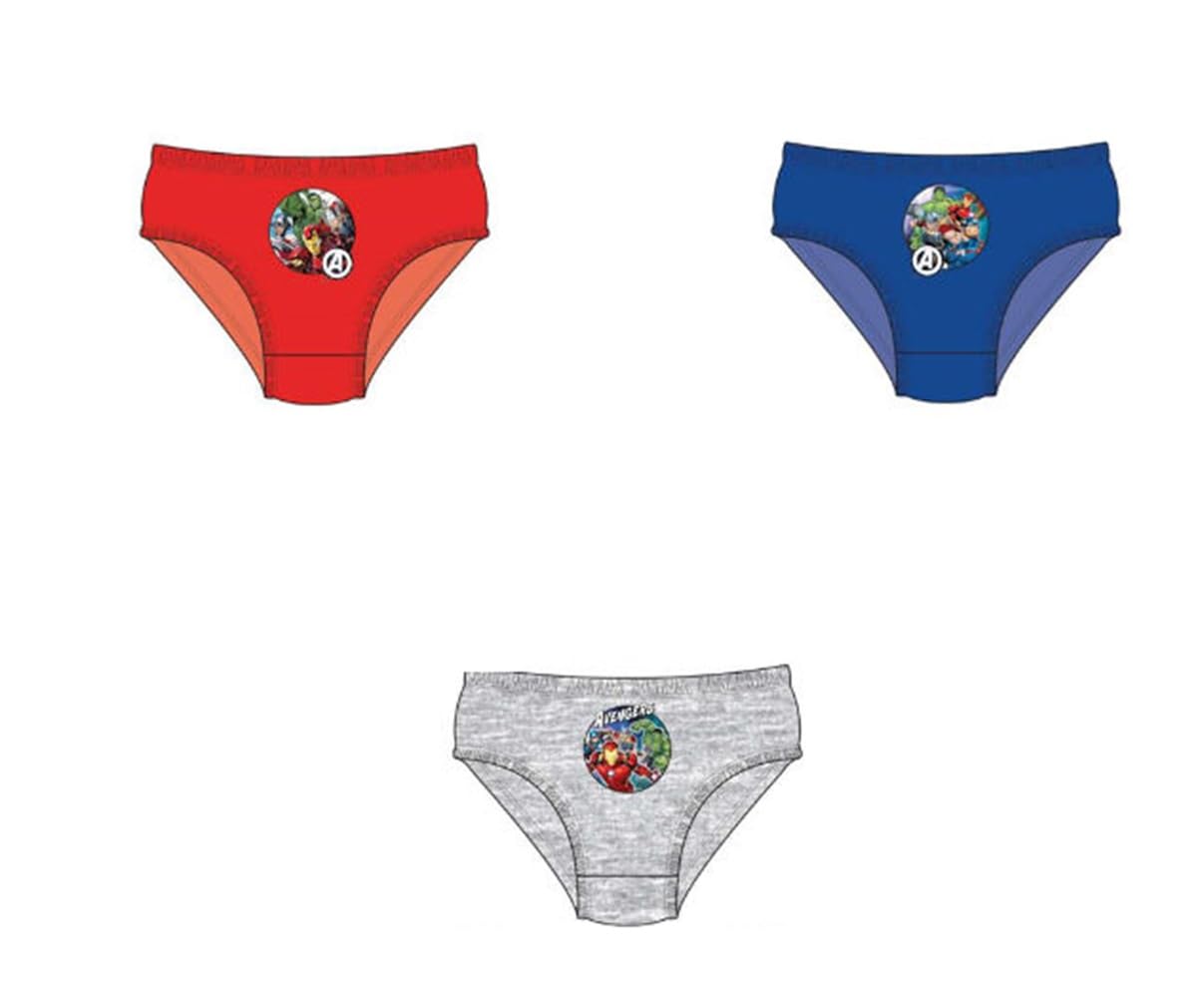 TDP Textiles Ltd. Marvel Avengers Boys Briefs Underwear Children's Kids Avengers Character Knickers Pants Pack of 3 (UK, Age, 5 Years, 6 Years, Regular, Assorted As Shown)