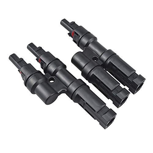 FULARR® 1 Par Profesional Solar Panel Cable Conector, Solar T Branch Conector MMF/FFM, Solar Fotovoltaico Paralelo Conector