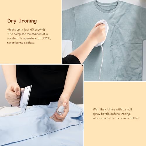 image for Newbealer Travel Iron with Dual Voltage - 120V/220V Lightweight Dry Ir