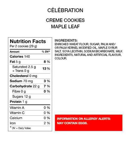 AZPantry Bundle Pack Leclerc Celebration Maple Leaf Creme Cookies 350 gr. (Imported from Canada) ( 2xPK)