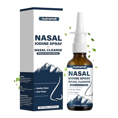 LIMYGOO Nutramd Iodine Nasal Spray Daily Nasal Cleanse & Care Mist with Iodine & Fulvic Acid Fine Mist Non-Medicated Nasal Spray for Dry Air Travel & Daily Use(1pc)