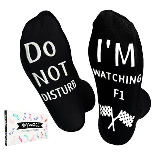Ao Yee ZGL Birthday Christmas Gifts for F1 Motorcycle Rooster LoversWith Do Not Disturb Im watching F1 socks
