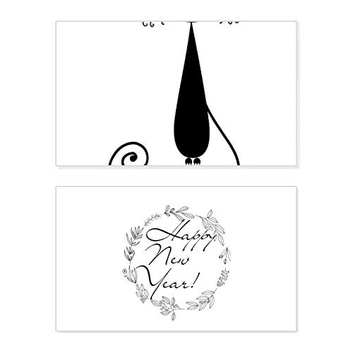 Tarjeta conmemorativa de gato con silueta decorativa de arte animal y bendición