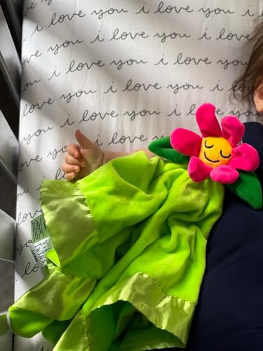 Image of Flower Lovey Blanket for Baby | Large 20 inch x 20 inch Baby Lovey for Girls | Cute Flower Security Blanket for Babies and Toddlers
