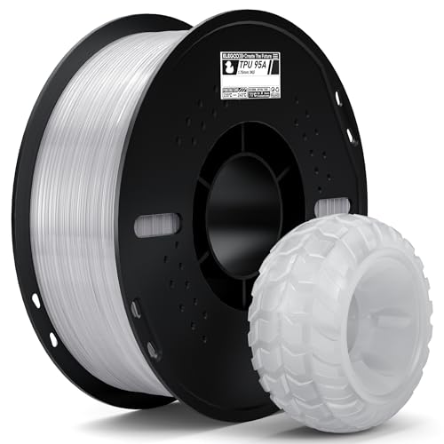 Image of ELEGOO TPU Filament 1.75mm Translucent 1KG, 95A Flexible Soft 3D Printing 1KG Spool(2.2lbs) Fits for Most FDM 3D Printers