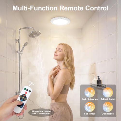 Image of 2Pack Rechargeable Magnetic Ceiling Light /Shower Light with Remote