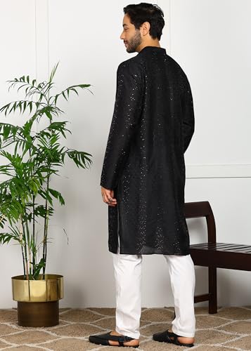 Image of Amazon Brand - Tavasya Men Maroon Self-Design Sequinned