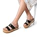 DREAM PAIRS Women's Platform Slides Sandals Comfortable Arch Support Footbed Two Strap Slip-on Fashion Beach Wedge Sandals,Size 7.5,Black,DWUMSS2533