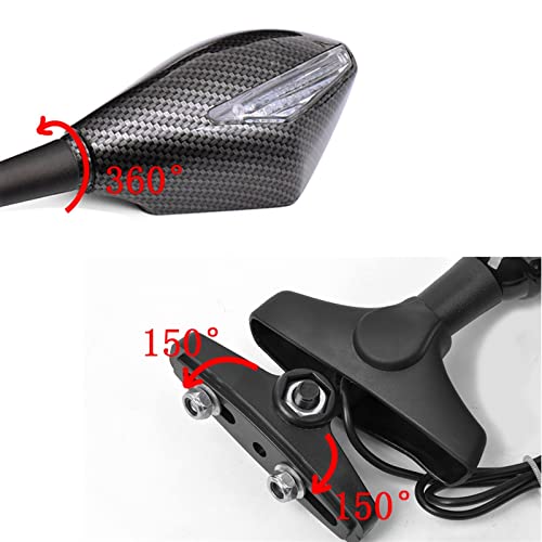 Espejos retrovisores para motocicleta Kawasaki ZX9R y ZX10R en ABS 7