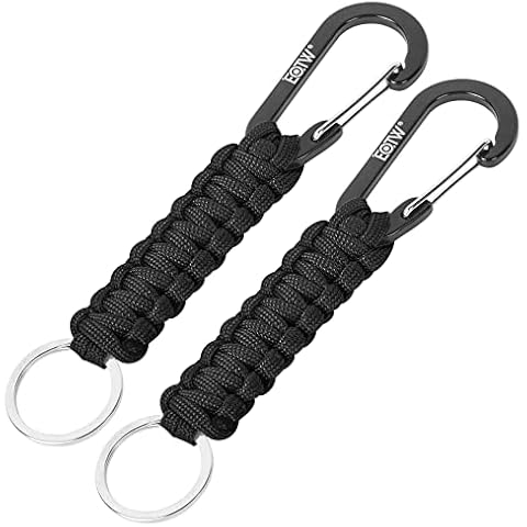 EOTW Carabiner Keychain, Small Carabiner Clip with Paracord Keychain Mini Aluminum D Ring Key Organizer Cover