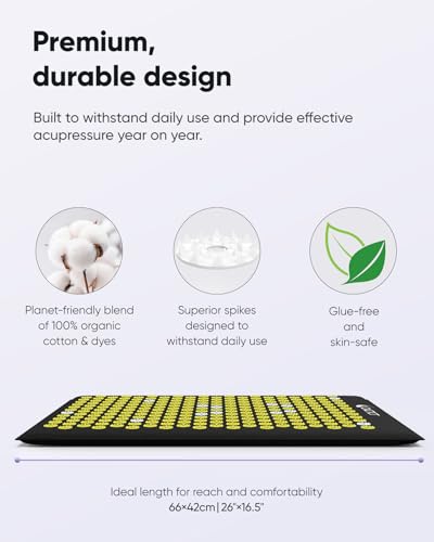 Acupressure & Acupuncture Mat Set - Ergonomic Yoga Massage Mat for Ultimate Relaxation and Stress Relief(Gold) - Image 5